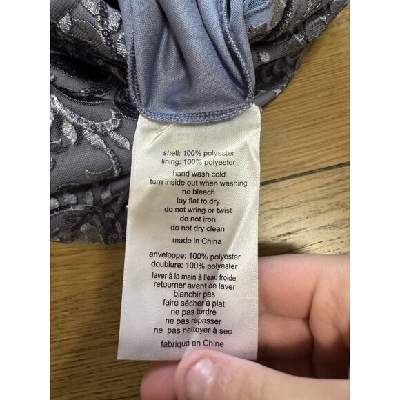 Oleg Cassini Elegant Embroidered Gown Size 12 Sequined Formal Wedding Designer - Picture 7 of 11